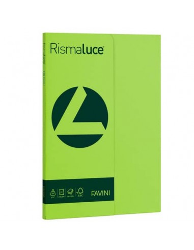 Carta colorata Favini Rismaluce colori forti 90 g/m² A4 - risma da 100 ff pistacchio - A69M144