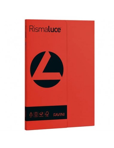 Carta colorata Favini Rismaluce colori forti 90 g/m² A4 - risma da 100 ff scarlatto - A69C144