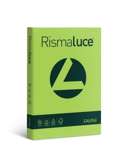 Carta colorata Favini Rismaluce colori forti 90 g/m² A4 - risma da 300 ff pistacchio - A66M304
