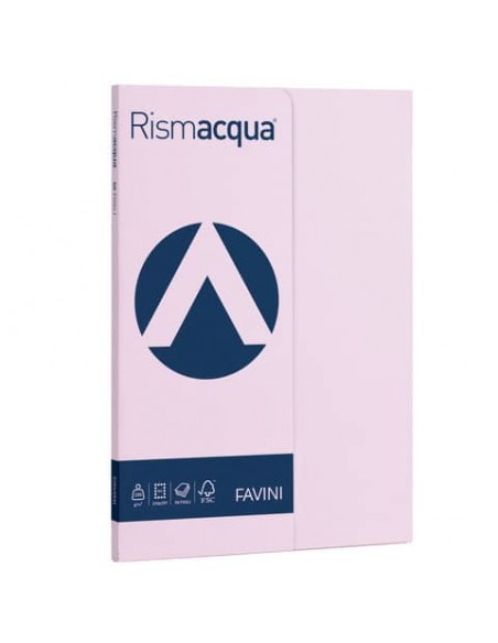 Carta colorata Favini Rismacqua colori tenui 200 g/m² A4 - risma da 50 fogli lilla - A699544