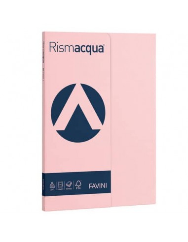 Carta colorata Favini Rismacqua colori tenui 200 g/m² A4 - risma da 50 fogli rosa - A69S544