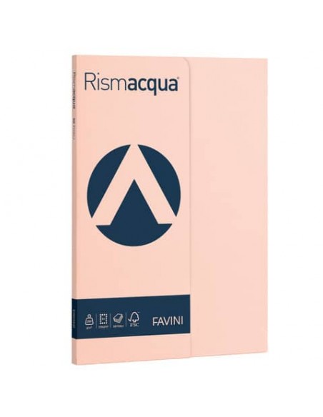 Carta colorata Favini Rismacqua colori tenui 200 g/m² A4 - risma da 50 fogli salmone - A695544