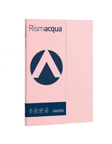 Carta colorata Favini Rismacqua colori tenui 90 g/m² A4 - risma da 100 fogli rosa - A69S144