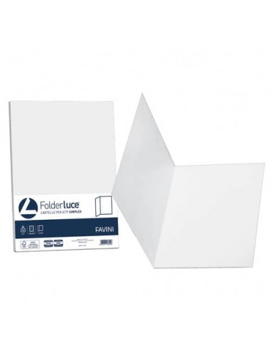 Cartellina semplice Favini Folder Simplex Luce&Acqua 200 g/m² 25x34cm conf. 50 bianco - A500664