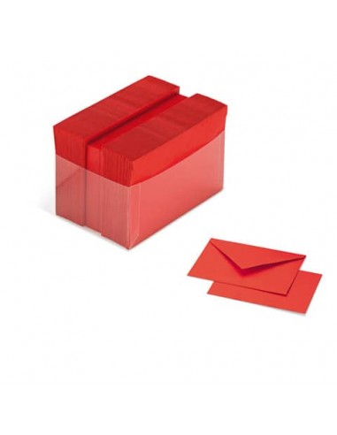 Biglietti augurali con busta Burano 9x14 cm in conf. 100 scarlatto - A57C174
