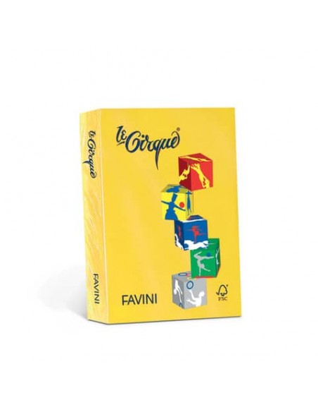 Carta colorata Favini Le Cirque A3 80 g/m² colori tenui - risma da 500 fogli giallo zolfo - A71L353