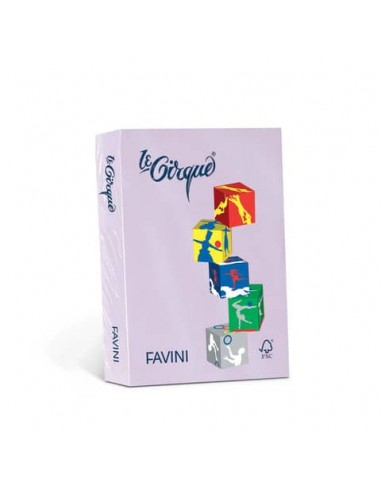 Carta colorata Favini Le Cirque A3 80 g/m² colori tenui - risma da 500 fogli lilla - A719353