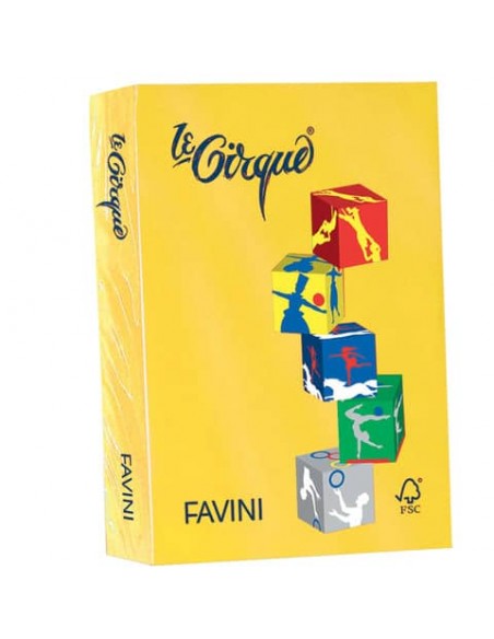 Carta colorata Favini Le Cirque A4 160 g/m² colori forti - risma da 250 fogli zolfo - A74L304