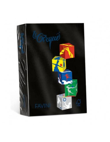 Carta colorata Favini Le Cirque A4 80 g/m² colori forti - risma da 500 fogli nero - A71A504
