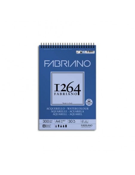 Blocco acquerello spiralato Fabriano 300 g - 30 fogli A4 - 19100649