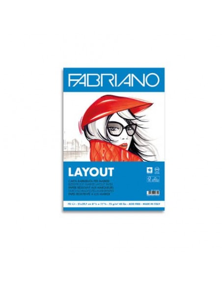 Blocco belle arti Fabriano Layout 75 g - 70 fogli A4 - 19100505
