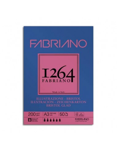 Blocco collato Fabriano Illustrazione 200 g - 50 fogli A3 - 19100655