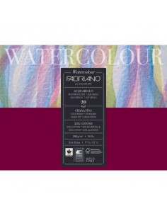 Blocco collato Fabriano Watercolour grana fine 20 fogli 24x32 cm - 200 g - 72612432