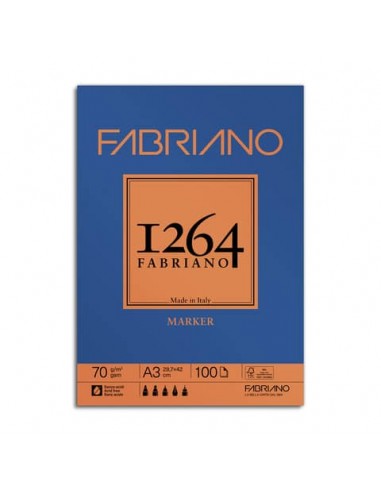 Blocco di carta collato Fabriano 1264 Marker 70 g A3 - 19100641