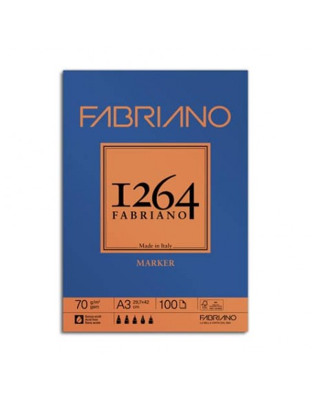 Blocco di carta collato Fabriano 1264 Marker 70 g A3 - 19100641