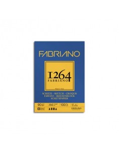 Blocco collato Fabriano 1264 schizzi 90 g A4 - 100 fogli - 19100632