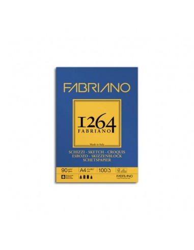 Blocco collato Fabriano 1264 schizzi 90 g A4 - 100 fogli - 19100632