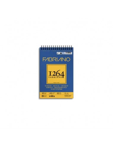 Blocco spiralato Fabriano 1264 schizzi 90 g 60 fogli A5 - spirale lato corto - 19100636