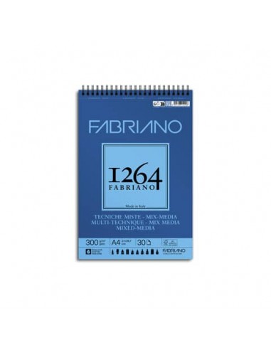 Blocco spiralato tecniche miste Fabriano 1264 - 300 g A4 - 30 fogli - 19100643