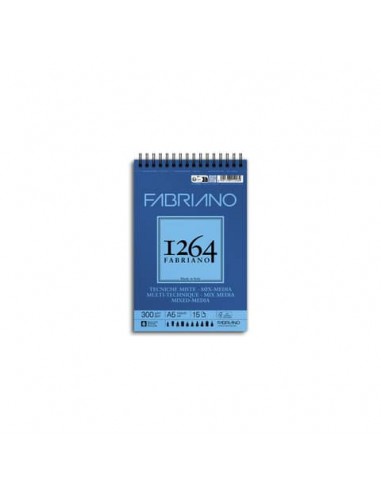 Blocco spiralato tecniche miste Fabriano 1264 - 300 g A5 - 15 fogli 19100642