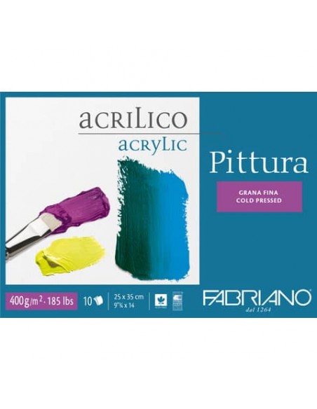 Blocco collato Fabriano Pittura grana fine 400 g 25x35 cm - 40002535