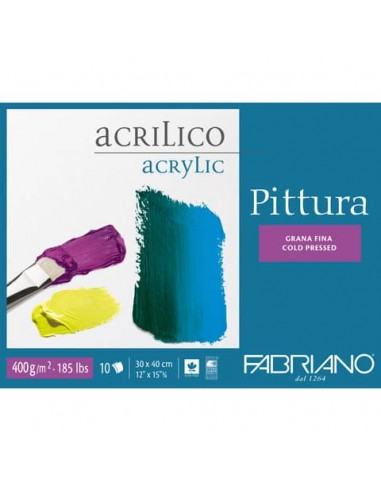 Blocco collato Fabriano Pittura grana fine 400 g 30x40 cm - 40003040