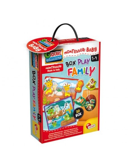 Gioco in scatola Lisciani metodo Montessori Baby Box Play Family Allegri Cuccioli - 92727