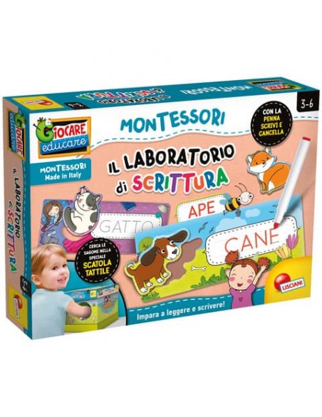 Gioco in scatola Lisciani metodo Montessori Laboratorio di Scrittura - 95186