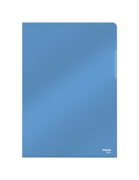 Cartellina a L in PVC Esselte Crystal A4 conf. da 25 pezzi Esselte blu - 554350