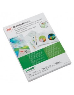 Pouches per plastificatrici a caldo GBC 2x250 µm finitura lucida formato biglietti da visita conf. da 50 GBC