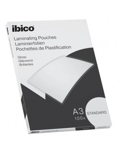 Pouches per plastificatrici IBICO BASICS standard 125mic -conf.100 pezzi Ibico A3 627313