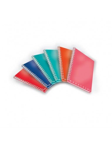 Quaderno Pigna Maxi spiralato 4 fori Monocromo - 70 fogli A4  80 g/m2 colori assortiti righe 1R - 0215555 1R