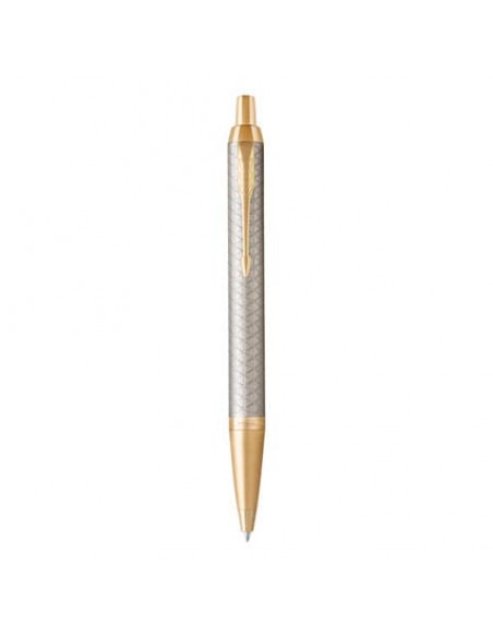 Penna a sfera Parker IM punta M inchiostro blu Premium Warm Silver GT - 1931687