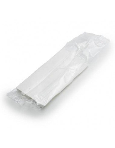 Set coltello + forchetta e tovagliolo conf. 500 pz Multiplate - 81025