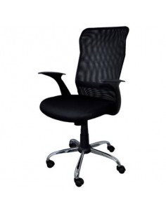 Seduta semi-direzionale nera a rete con braccioli Office Products Rhodes 23023321-05