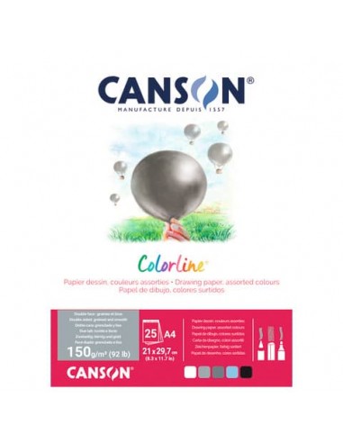 Album da disegno Canson Colorline® A4 150 g/m² 25 ff assortimento Aria C31074P004