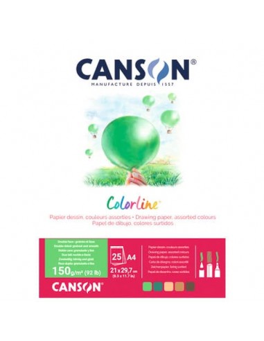 Album da disegno Canson Colorline® A4 150 g/m² 25 ff assortimento Terra C31074P003