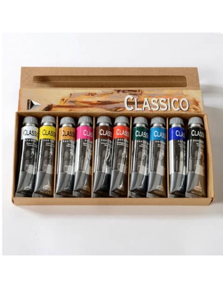Colori a olio Maimeri Classico in tubetto 20 ml - conf. da 10 colori assortiti - M0398100