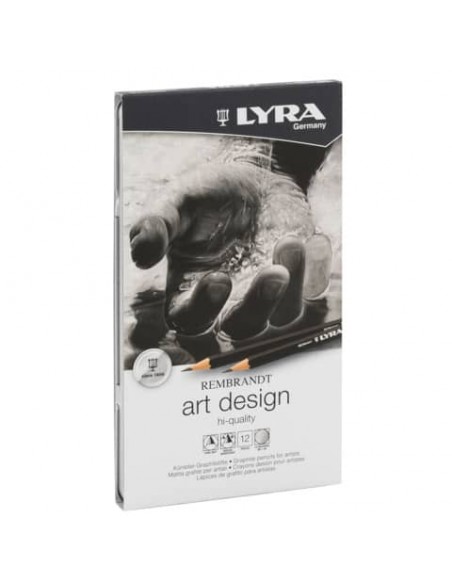 Matita in grafite Lyra Rembrandt Art Design in astuccio in metallo 12 pezzi L1111120