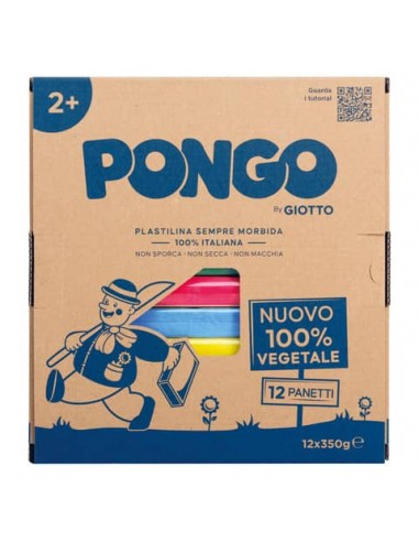 Panetto di plastilina vegetale modellabile 350 g conf. da 12 colori assortiti F603600