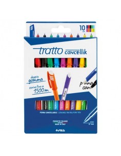 Penna a sfera cancellabile Tratto Cancellik 1 mm 10 colori assortiti F834700
