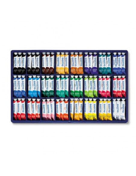 Tempera Giotto Extra ultrafine in tubetto 12 ml - in vetrinetta da 144 colori assortiti - F35250000