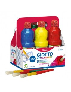 Tempera pronta Giotto Extra Quality in flacone 500 ml - conf. da 6 colori assortiti - F53320000