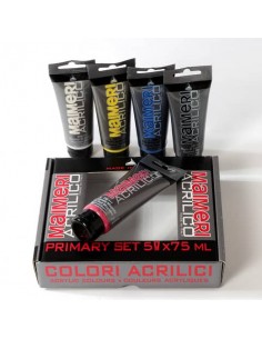 Set colori acrilici primari Maimeri in tubetto 75 ml 5 colori assortiti - M0998190