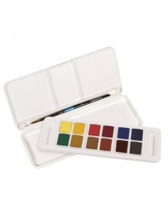Acquerelli Daler Rowney Aquafine Travel Set 12 colori assortiti + 1 pennello - D131900001