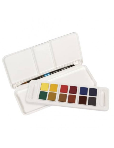 Acquerelli Daler Rowney Aquafine Travel Set 12 colori assortiti + 1 pennello - D131900001