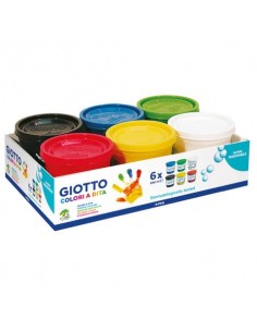 Colori a dita Giotto assortiti 6 vasetti da 200 ml - F535000