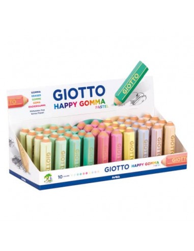 Espositore 40 gomme Giotto Happy Gomma colori assortiti pastello F234000