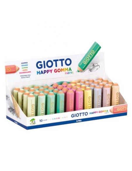 Espositore 40 gomme Giotto Happy Gomma colori assortiti pastello F234000