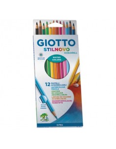 Matite acquerellabili Giotto Stilnovo in conf. da 12 colori assortiti - water colors - F255700